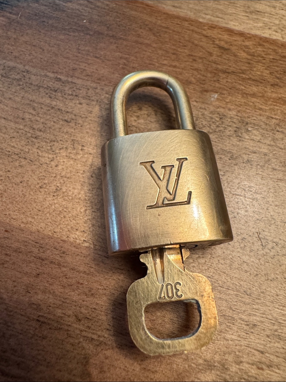 Louis Vuitton Gold Tone LV Padlock with Key